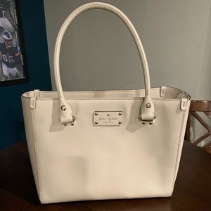 Cream Kate Spade Shoulder Tote